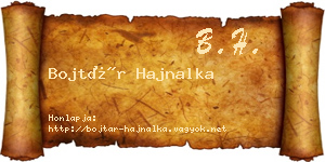 Bojtár Hajnalka névjegykártya